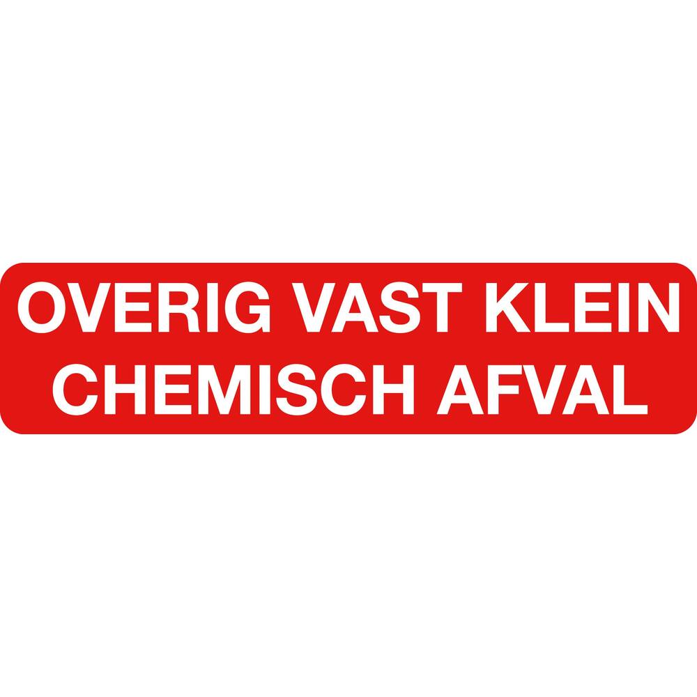 STICKER VAST CHEMISCH AFVAL (DUTCH) 17 X 4 CM
