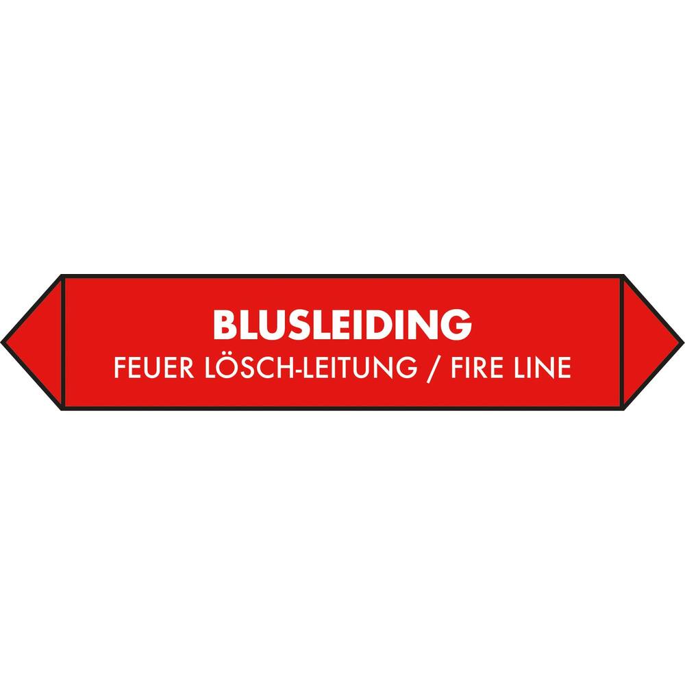 PIPE STICKER FIRE LINE (DUTCH, ENGLISH, GERMAN) 45 X 6.5 CM