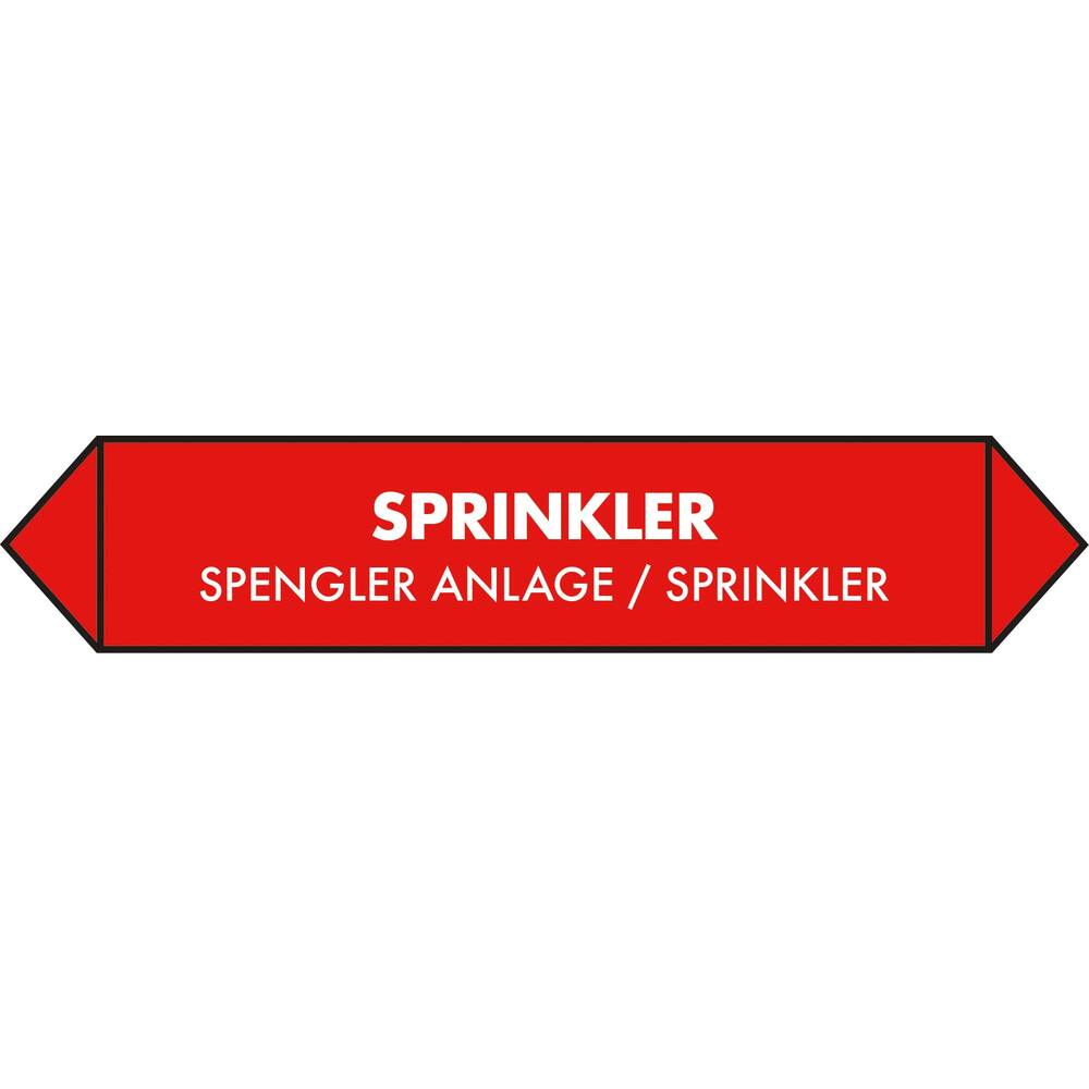 LEIDINGSTICKER SPRINKLER (NEDERLANDS, ENGELS, DUITS) 15 X 3 CM