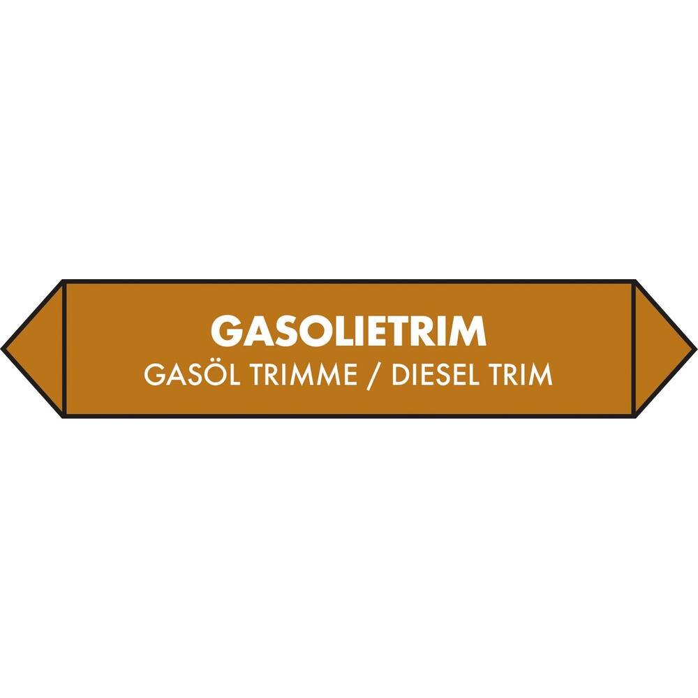 AUTOCOLLANT DE TUYAU GASOLIETRIM (NÉERLANDAIS, ANGLAIS, ALLEMAND) 15 X 3 CM
