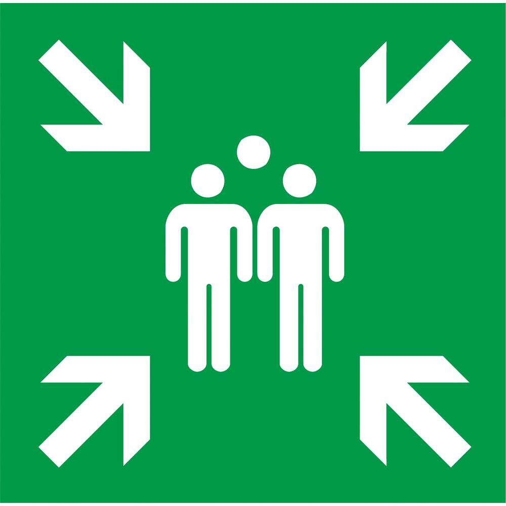 STICKER ASSEMBLY POINT SYMBOL 20 X 20 CM