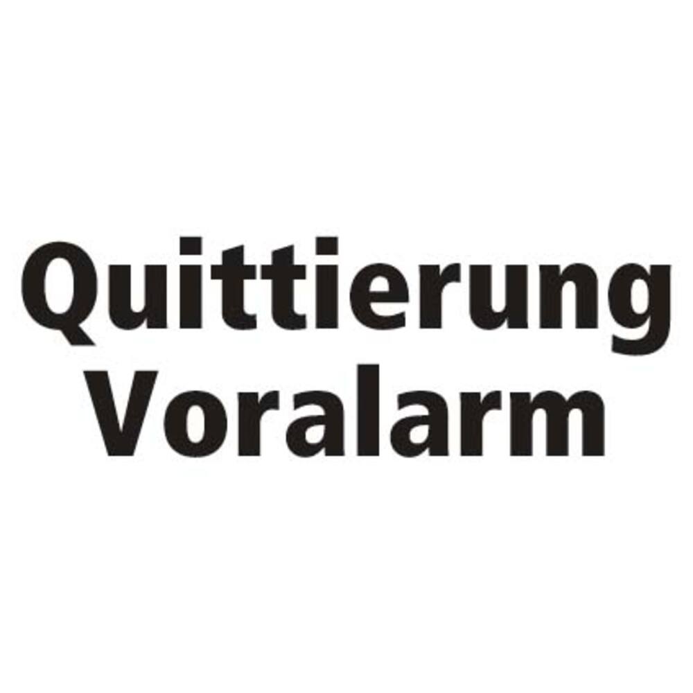 STICKER QUITTIERUNG VORALARM (DUITS) 15 X 6 CM