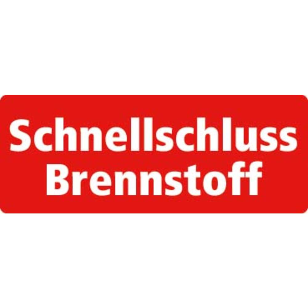 AUFKLEBER SCHNELLSCHLUSS BRENNSTOFF 13 X 5 CM