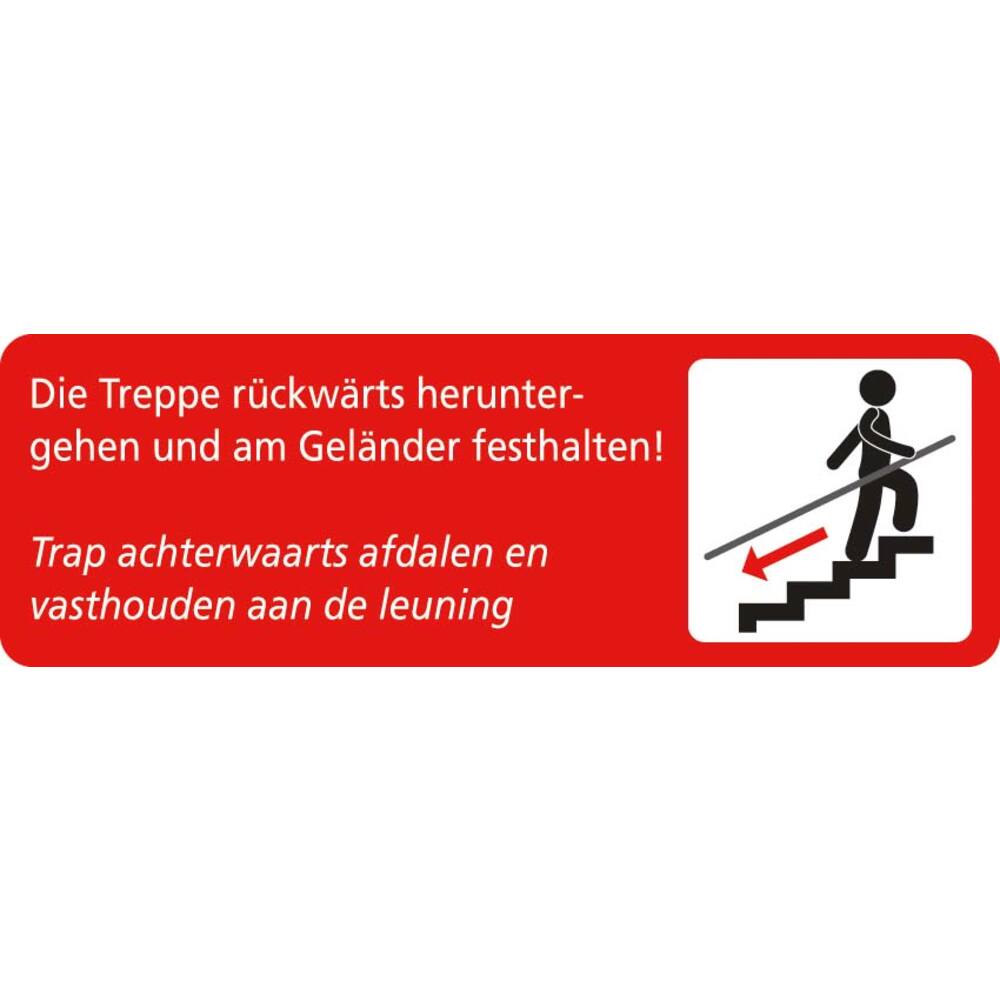 STICKER TREPPE RÜCKWÄRTS (DUITS) 30 X 10 CM