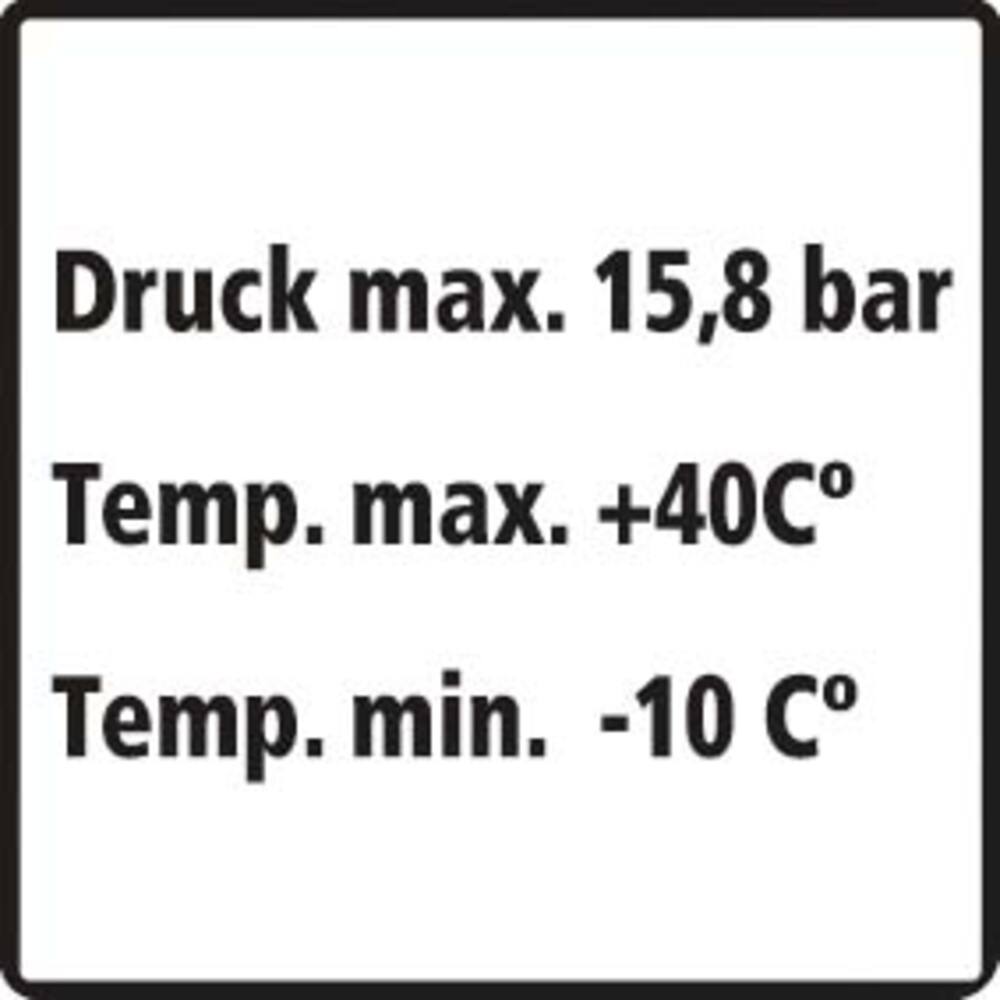 STICKER DRUCK MAX 15,8 BAR (GERMAN) 10 X 10 CM