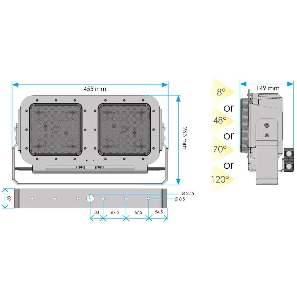 LED FLUTLICHT MANTAGUA TERENEZ - 24000LM 110-230V 50/60Hz (IP67) (ABSTRAHLWINKEL 120 GRAD)