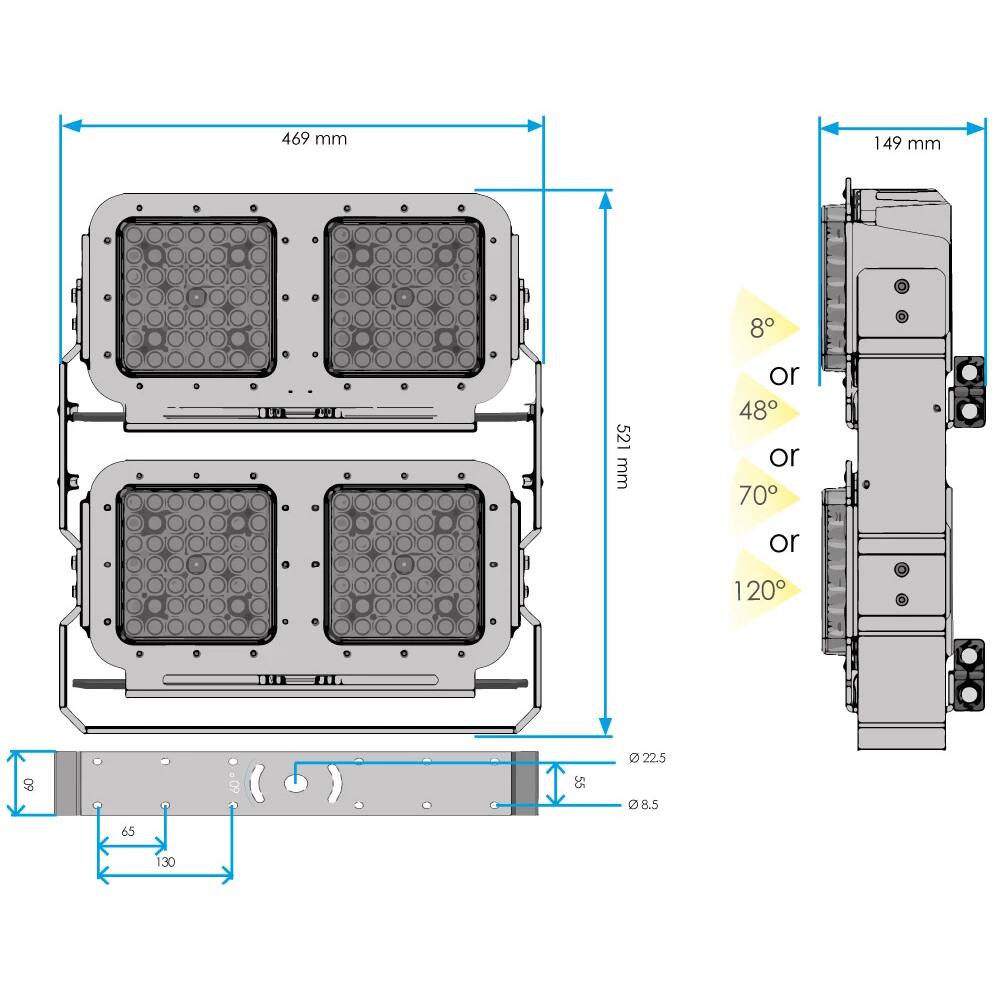 LED FLUTLICHT MANTAGUA TERENEZ - 48000LM 110-230V 50/60Hz (IP67) (ABSTRAHLWINKEL 120 GRAD)