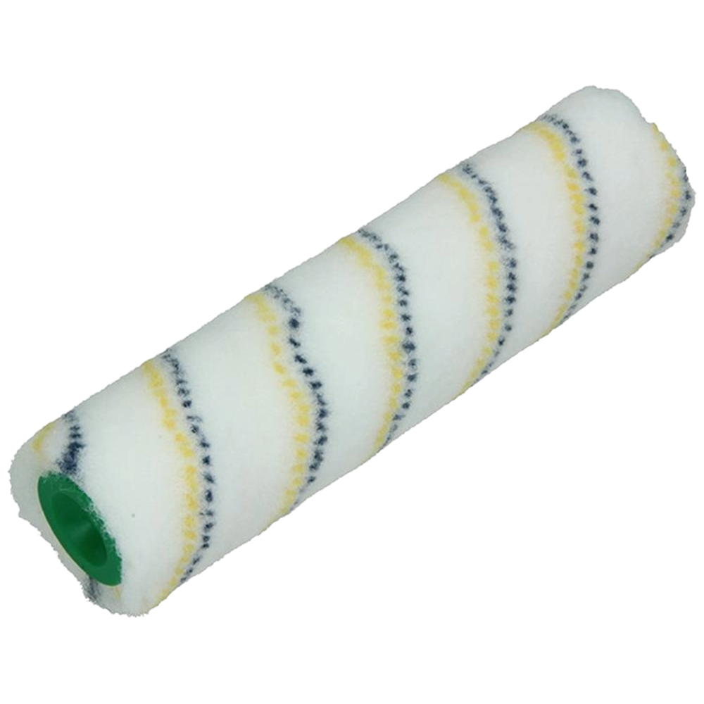 FARBROLLE 2K NYLON SCHWARZ/GELBER STREIFEN 25 CM (5 STÜCK/KARTON)