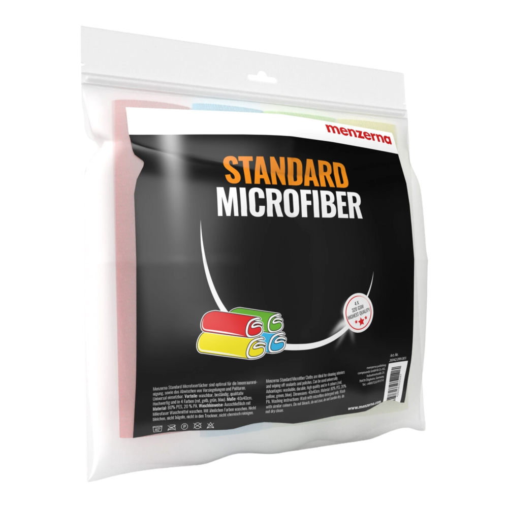 MENZERNA PACK OF 4 MICROFIBERS (ROUGE, JAUNE, VERT, BLEU) 40X40CM