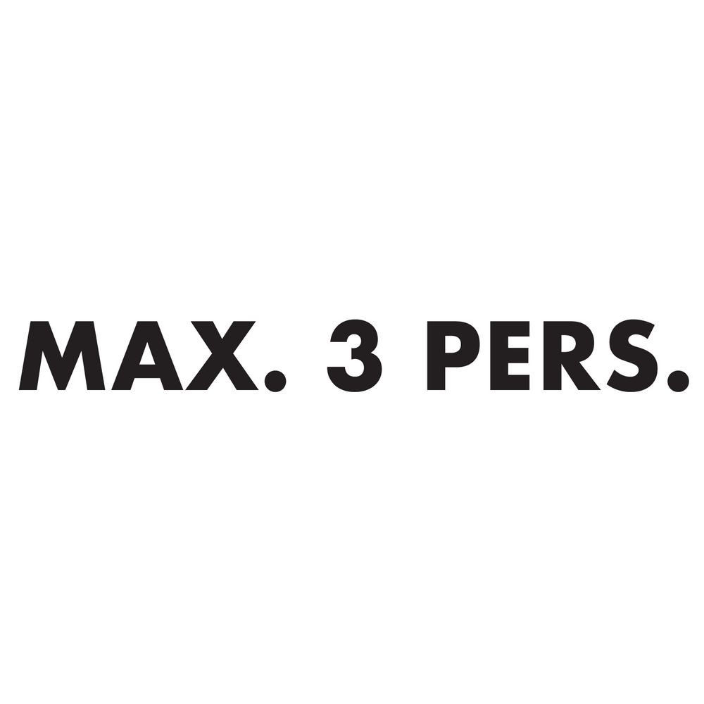 STICKER MAX. 3 PERS. 15 X 3 CM