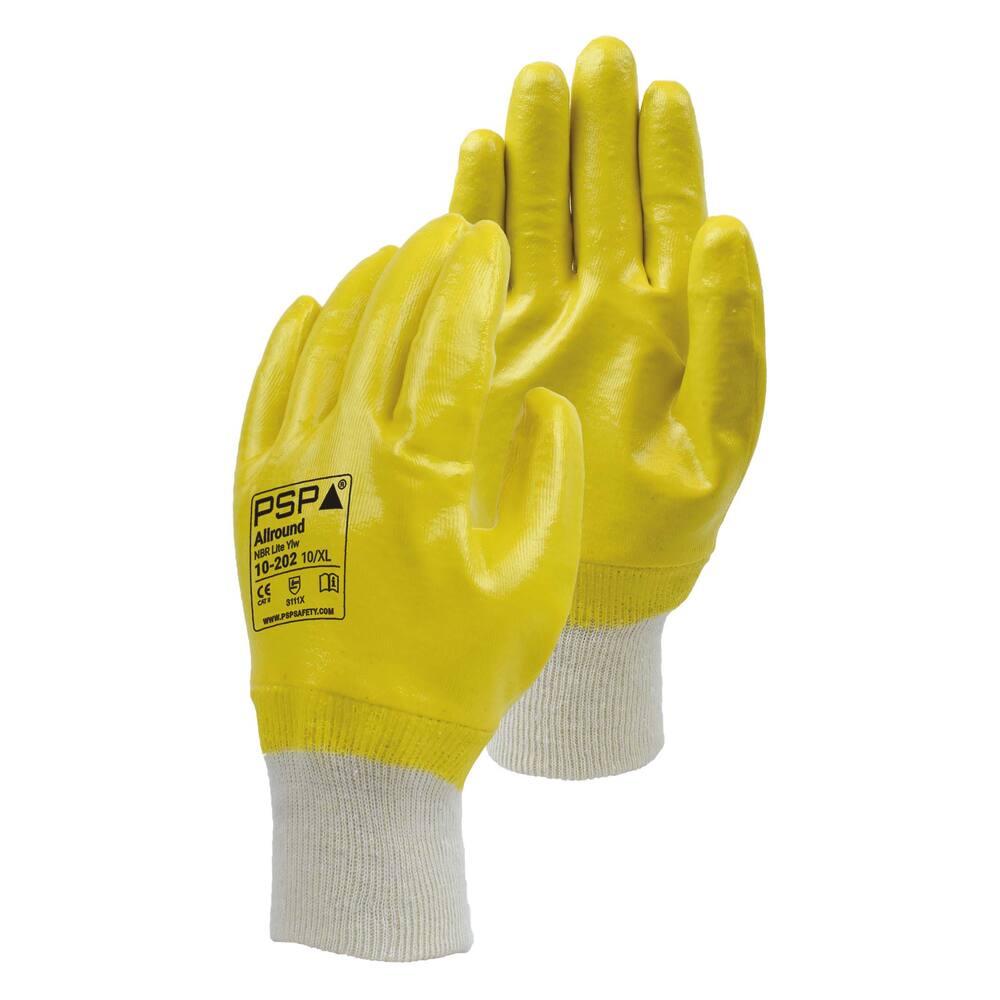 HANDSCHOEN PSP 10-202 ALLROUND NBR LITE GEEL, KW/F, MT 09/L
