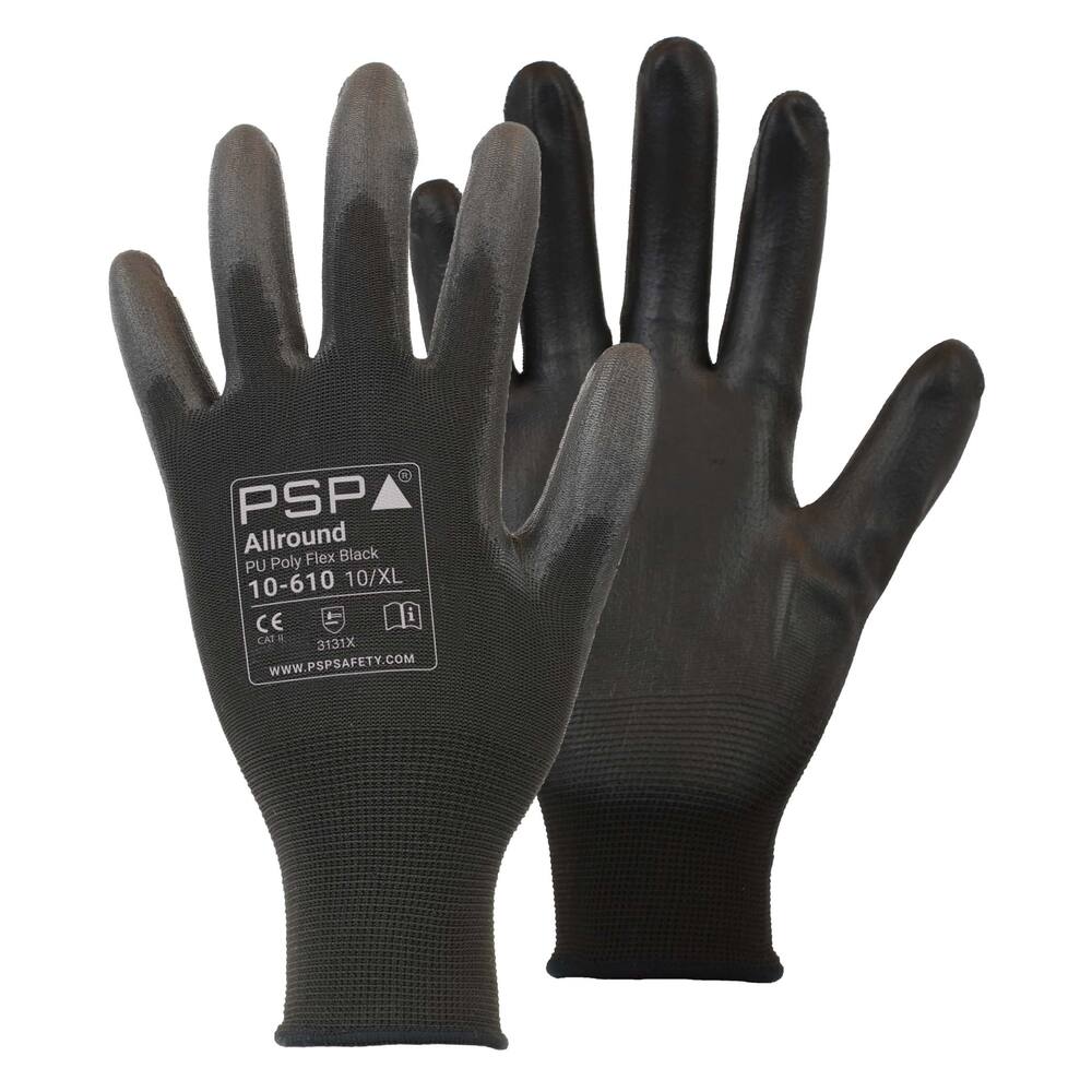 HANDSCHUH  PSP 10-610 ALLROUND PU POLY FLEX BLACK, 08/M