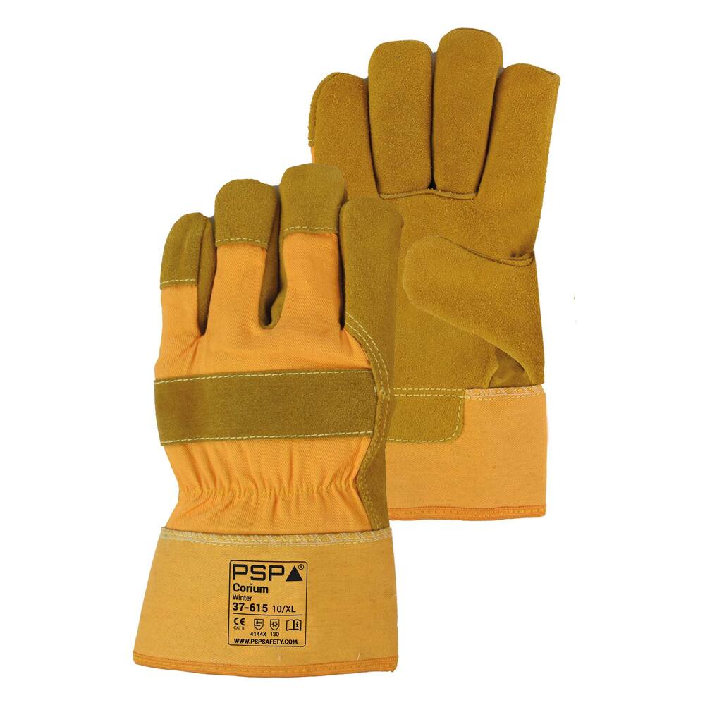 HANDSCHOEN PSP 37-615 LEREN WINTER, SPLIT, GEEL, MT 10/XL