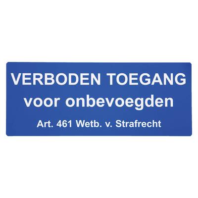 STICKER, VERBODEN TOEGANG WETBOEK STRAFRECHT