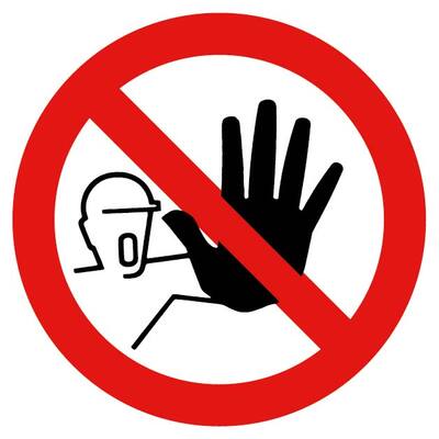 STICKER, VERBODEN TOEGANG VOOR ONBEVOEGDEN, HAND (ES-TRIN)