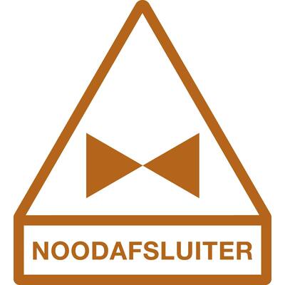 STICKER, NOODAFSLUITER MET TEKST