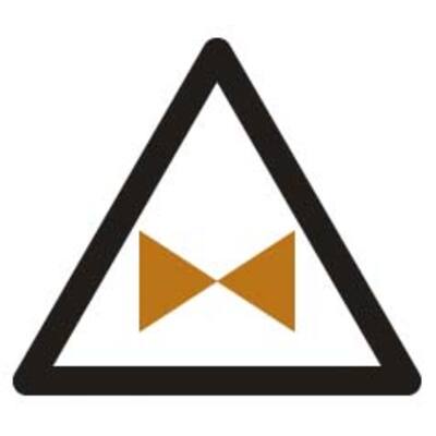 AUFKLEBER NOTVENTIL SYMBOL SCHWARZ/BRAUN 9 X 9 X 9 CM