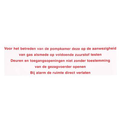 STICKER, BETREDEN POMPKAMER