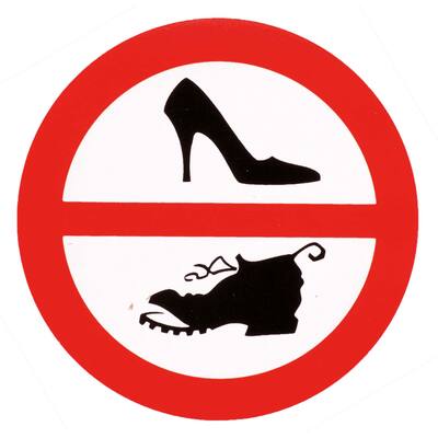BORD SCHOENEN VERBODEN Ø 10 CM