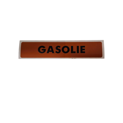 AUTOCOLLANT GASOLIE (NÉERLANDAIS) OCRE BRUN (RAL 8001) 10 X 2 CM
