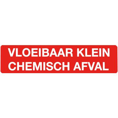 STICKER, VLOEIBAAR KLEIN CHEMISCH AFVAL