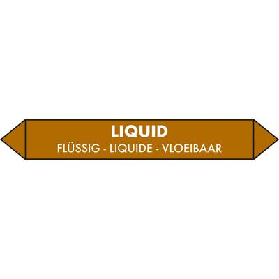 AUTOCOLLANT DE TUYAU LIQUIDE (NÉERLANDAIS, ANGLAIS, ALLEMAND, FRANÇAIS) 45 X 6,5 CM