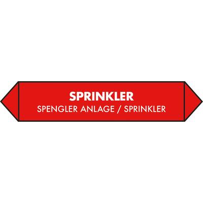 LEIDINGSTICKER SPRINKLER (NEDERLANDS, ENGELS, DUITS) 15 X 3 CM