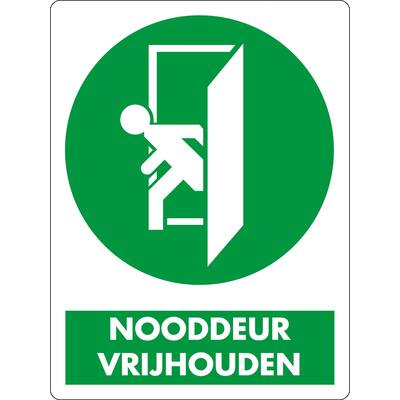 AUTOCOLLANT NOODDEUR VRIJHOUDEN (NÉERLANDAIS) 18 X 22 CM