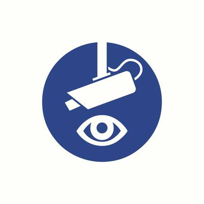 AUTOCOLLANT SURVEILLANCE DE LA CAMÉRA Ø 13,5 CM