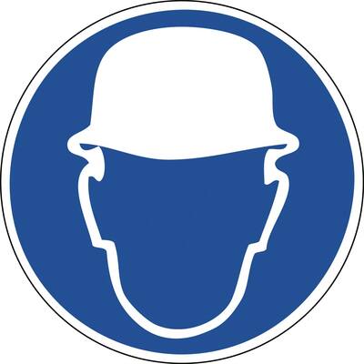 STICKER HELM DRAGEN VERPLICHT Ø 20 CM