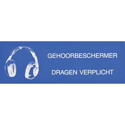 STICKER GEHOORBESCHERMER DRAGEN VERPLICHT (DUTCH) 17 X 6 CM