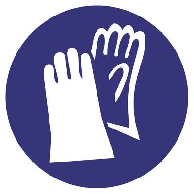 AUTOCOLLANT GANTS DE SECURITE OBLIGATOIRE Ø 10 CM