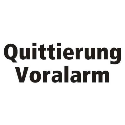STICKER QUITTIERUNG VORALARM (DUITS) 15 X 6 CM