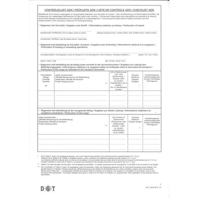 ADN CHECKLIST 25 SET 2 SHEETS(DUTCH, ENGLISH, GERMAN, FRENCH)