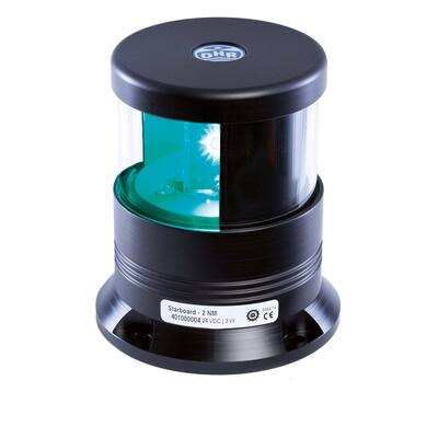 DHR40 LED STEUERBORDLATERNE GRÜN, FUßBEFESTIGUNG