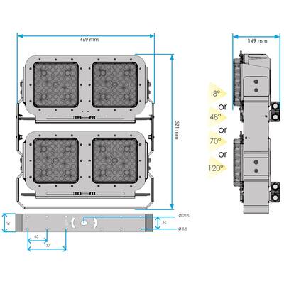 PROJECTEUR À LED MANTAGUA TERENEZ - 48000LM 24V (IP67) (ANGLES 120 DEGRÉS)