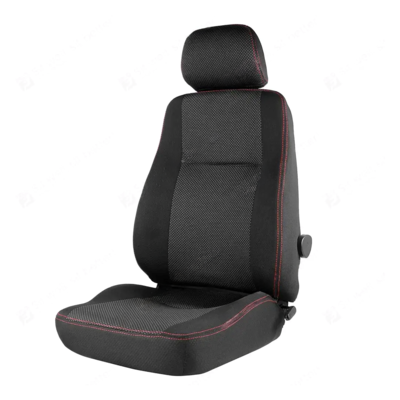 SIÈGE DE PILOTAGE SCHUBERT TISSU NOIR AVEC SURPIQÛRES ROUGE SANS SUPPORT