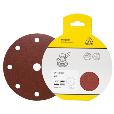 SCHUURSCHIJF KLITTENBAND (PS 22 K Kleinverpakking) 125MM, KORREL 80 (5 SCHIJF/BLISTER)