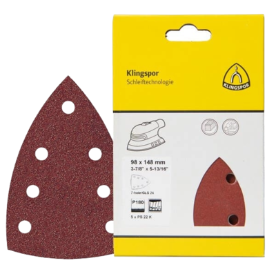 SCHUURPAPIER KLITTENBAND (PS 22 K Kleinverpakking) 98 X 148MM (GLS24), KORREL 120 (5 VEL/BLISTER)
