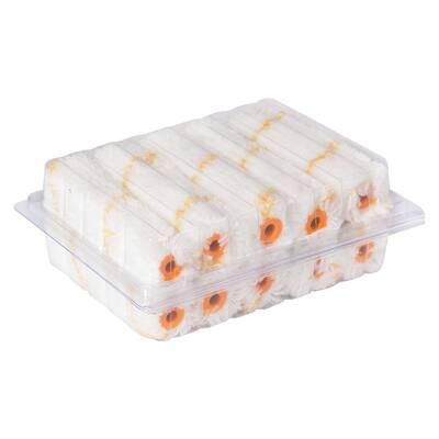 ROULEAU DE PEINTURE PERLON BLANC AVEC RAYURES JAUNE 10 CM (10 PIÈCE/BOÎTE)