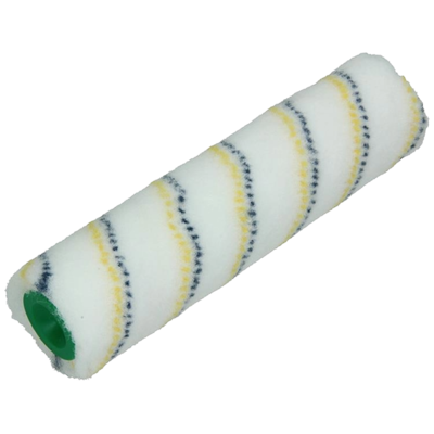FARBROLLE 2K NYLON SCHWARZ/GELBER STREIFEN 25 CM (5 STÜCK/KARTON)