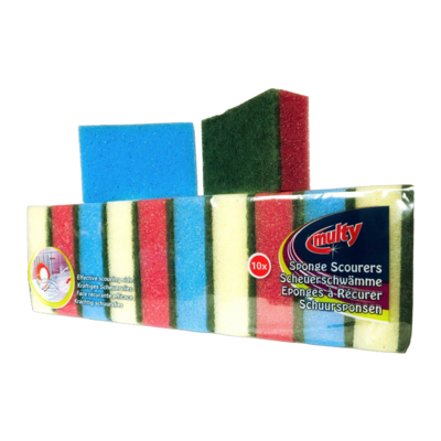 MULTY SCHUURSPONSEN 10-PACK 9X6X3 CM (24 STUK/DOOS)
