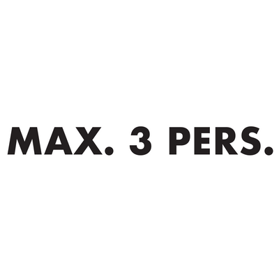 STICKER MAX. 3 PERS. 15 X 3 CM