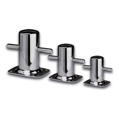 BOLLARD INOX   95X50X2X10 MM AVEC PLAQUE DE BASE ET 4 TROUS