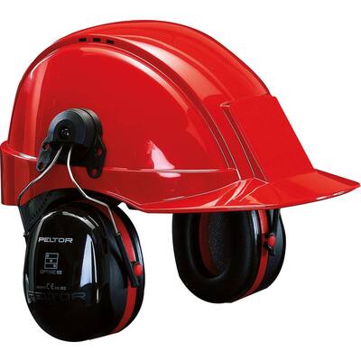GEHOORBESCHERMER HELMBEVESTIGING, 3M PELTOR OPTIME III, H540P3E ZWART/ROOD