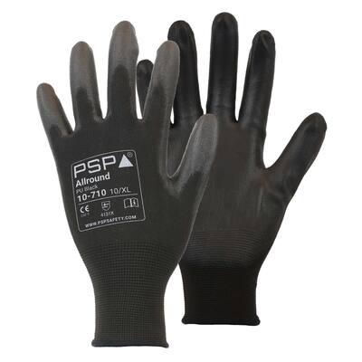 HANDSCHOEN PSP 10-710 ALLROUND PU BLACK, MT 09/L