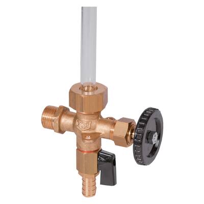 INDICATEUR DE NIVEAU ROBINET AVEC ROBINET DE VIDANGE 1/2" FILETAGE EXTÉRIEUR